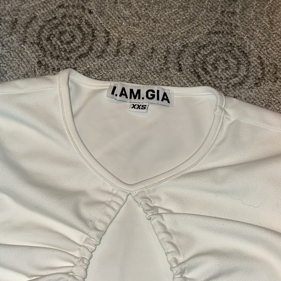 I AM GIA Alivia Crop Toe Front stretchy Cap sleep Top XXS - Picture 3 of 5